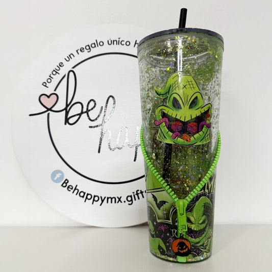 Vaso Acrílico Zipper Snow Globe Hombre Saco (Glow in the dark)