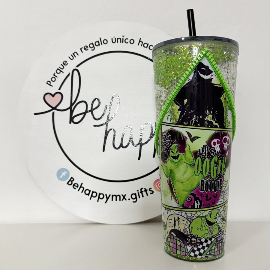 Vaso Acrílico Zipper Snow Globe Hombre Saco (Glow in the dark)