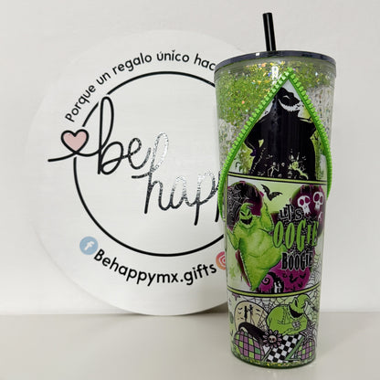 Vaso Acrílico Zipper Snow Globe Hombre Saco (Glow in the dark)