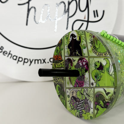 Vaso Acrílico Zipper Snow Globe Hombre Saco (Glow in the dark)