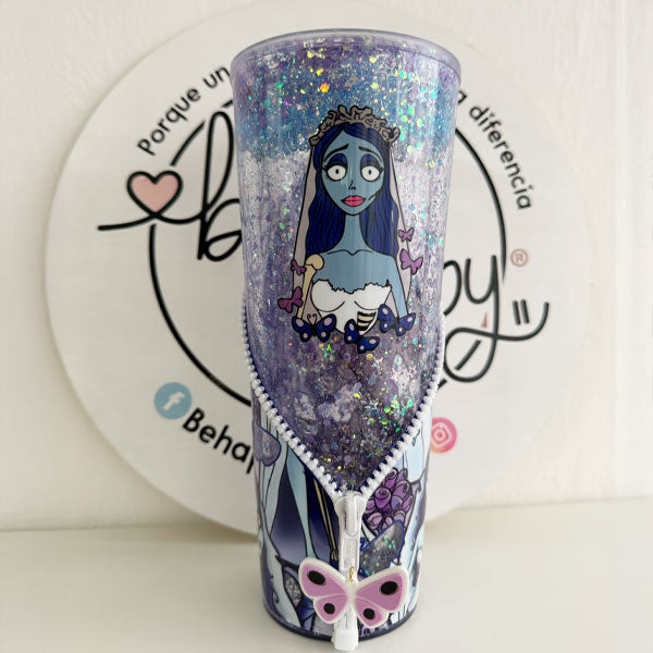 Vaso Acrílico Zipper Snow Globe Emily (Glow in the dark)