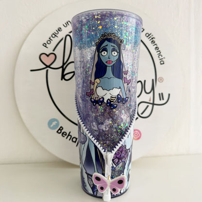 Vaso Acrílico Zipper Snow Globe Emily (Glow in the dark)