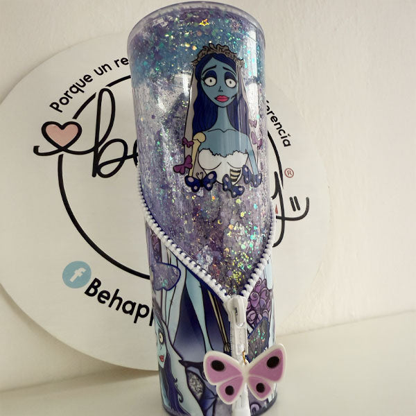 Vaso Acrílico Zipper Snow Globe Emily (Glow in the dark)