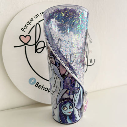 Vaso Acrílico Zipper Snow Globe Emily (Glow in the dark)