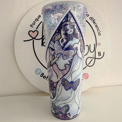 Vaso Acrílico Zipper Snow Globe Emily (Glow in the dark)