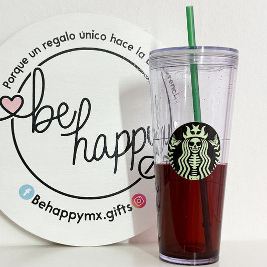 Vaso Acrílico Efecto Lava Sirena Sangriento (Glow in the dark)