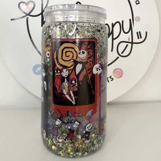 Vaso Tipo Lata doble capa de acrilico de 16 oz esqueleto