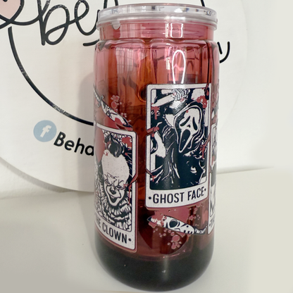 Vaso Tipo Lata de acrilico de 16 oz Personajes de Halloween Mod.1