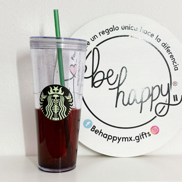 Vaso Acrílico Efecto Lava Sirena Sangriento (Glow in the dark)