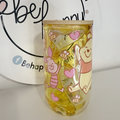 Vaso de Vidrio doble capa de 16 oz Oso Meloso