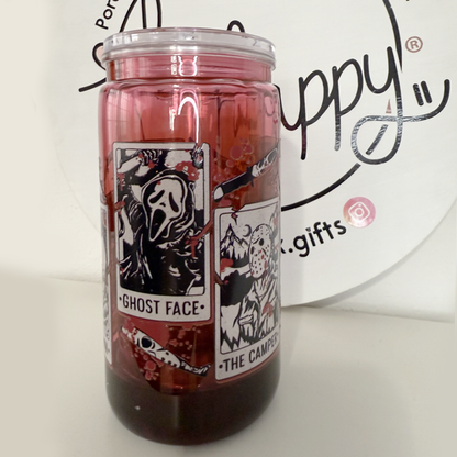 Vaso Tipo Lata de acrilico de 16 oz Personajes de Halloween Mod.1