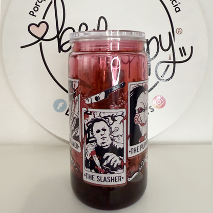 Vaso Tipo Lata de acrilico de 16 oz Personajes de Halloween Mod.1