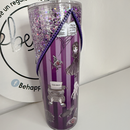 Vaso Acrílico Zipper Snow Globe M. Addams (Glow in the dark)