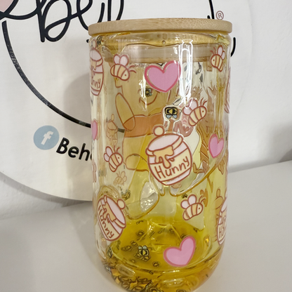 Vaso de Vidrio doble capa de 16 oz Oso Meloso