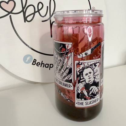 Vaso Tipo Lata de acrilico de 16 oz Personajes de Halloween Mod.1