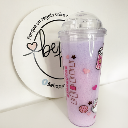 Vaso Acrílico Efecto Slushy Cafecito y Chisme