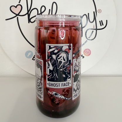 Vaso Tipo Lata de acrilico de 16 oz Personajes de Halloween Mod.1