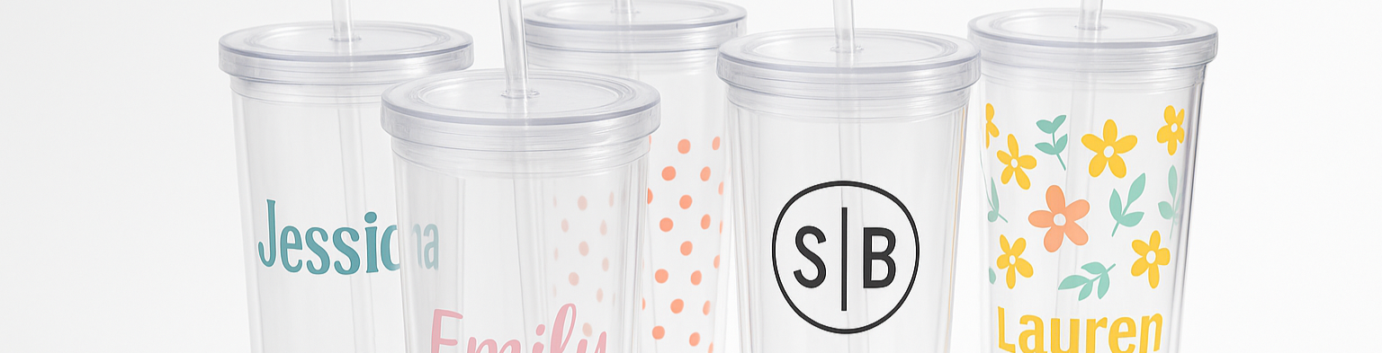 grupo de vasos de acrilico de 24 oz personalizados