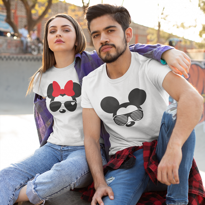 Playera Ratones con Lentes para Parejas