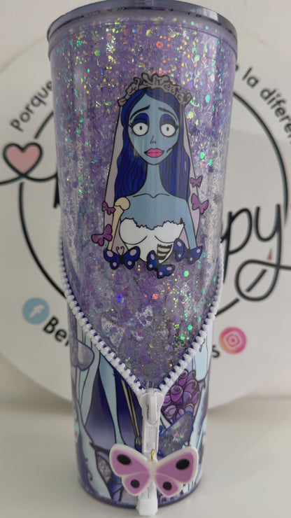 Vaso Acrílico Zipper Snow Globe Emily (Glow in the dark)