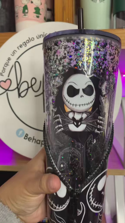 Vaso Acrílico Zipper Snow Globe Esqueleto