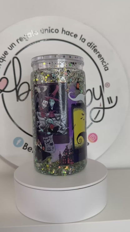 Vaso Tipo Lata doble capa de acrilico de 16 oz esqueleto