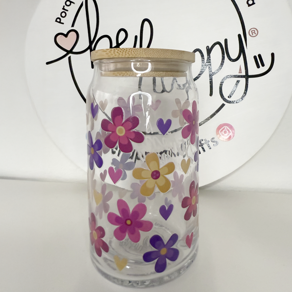 Vaso de vidrio de 16 oz She is Strong