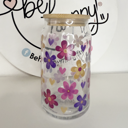 Vaso de vidrio de 16 oz She is Strong