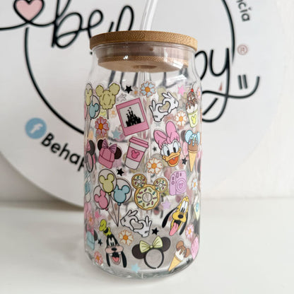 Vaso de vidrio de 16 oz Varios Personajes