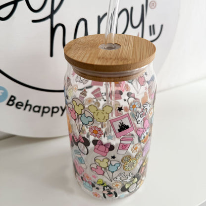 Vaso de vidrio de 16 oz Varios Personajes