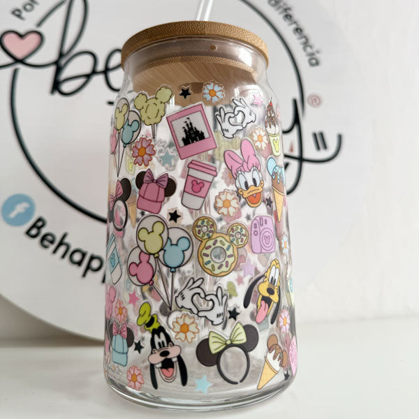 Vaso de vidrio de 16 oz Varios Personajes
