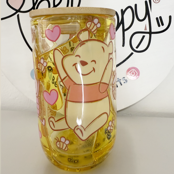 Vaso de Vidrio doble capa de 16 oz Oso Meloso