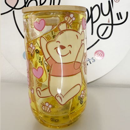 Vaso de Vidrio doble capa de 16 oz Oso Meloso