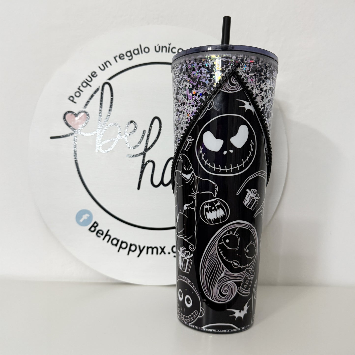 Vaso Acrílico Zipper Snow Globe Esqueleto