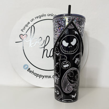 Vaso Acrílico Zipper Snow Globe Esqueleto